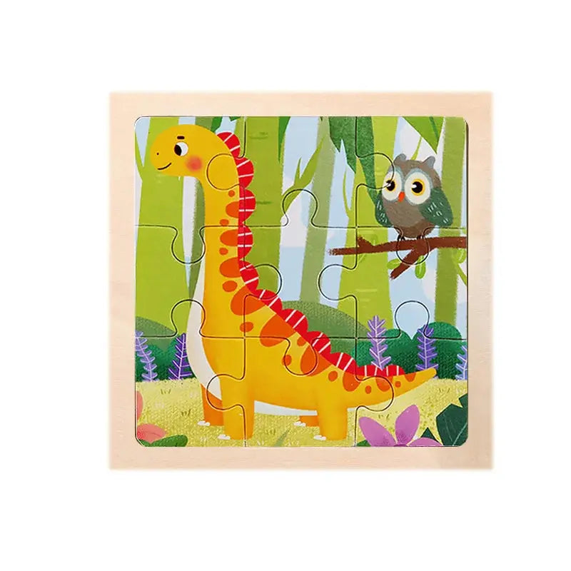 Child Animal Wooden Puzzle Montessori Cognitive Game Cartoon Traffic Tangram Educational Development Toy Baby Gift 2 3 years old Pinochio