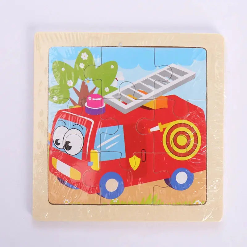 Child Animal Wooden Puzzle Montessori Cognitive Game Cartoon Traffic Tangram Educational Development Toy Baby Gift 2 3 years old Pinochio