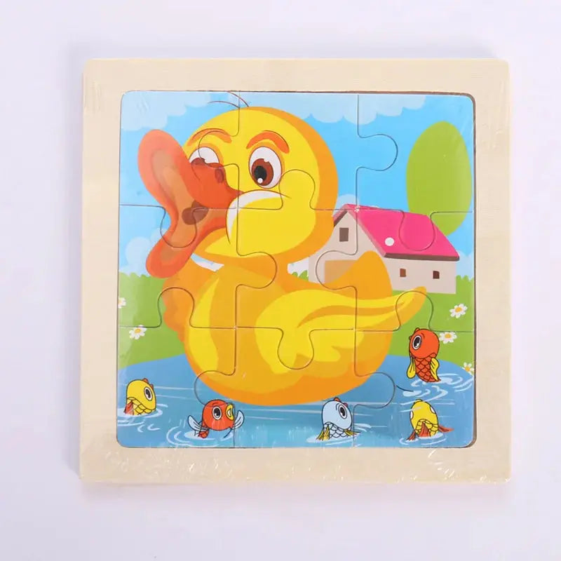 Child Animal Wooden Puzzle Montessori Cognitive Game Cartoon Traffic Tangram Educational Development Toy Baby Gift 2 3 years old Pinochio