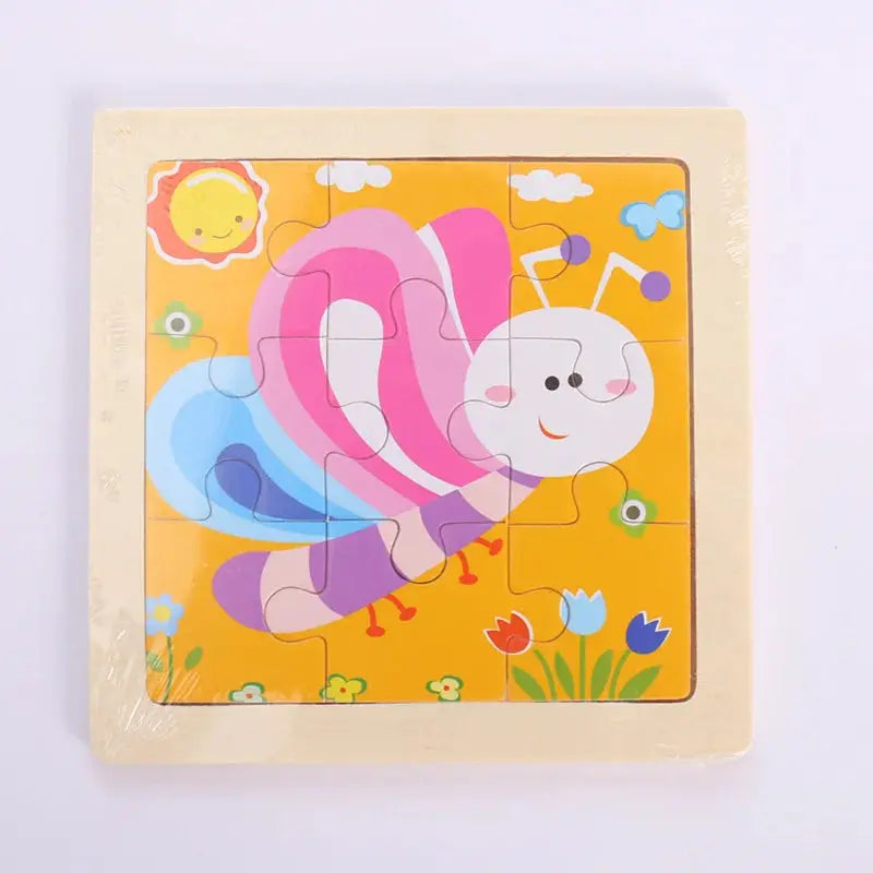 Child Animal Wooden Puzzle Montessori Cognitive Game Cartoon Traffic Tangram Educational Development Toy Baby Gift 2 3 years old Pinochio