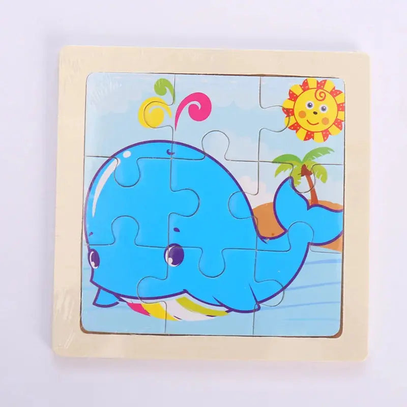 Child Animal Wooden Puzzle Montessori Cognitive Game Cartoon Traffic Tangram Educational Development Toy Baby Gift 2 3 years old Pinochio