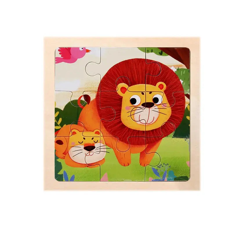 Child Animal Wooden Puzzle Montessori Cognitive Game Cartoon Traffic Tangram Educational Development Toy Baby Gift 2 3 years old Pinochio