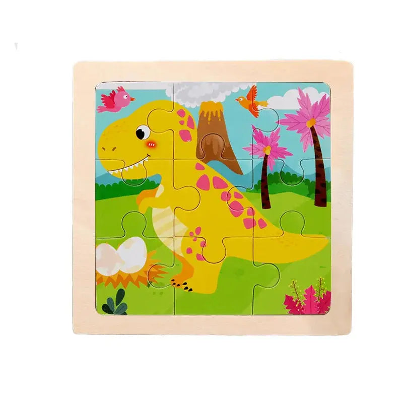 Child Animal Wooden Puzzle Montessori Cognitive Game Cartoon Traffic Tangram Educational Development Toy Baby Gift 2 3 years old Pinochio