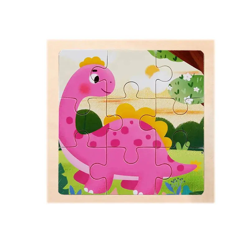 Child Animal Wooden Puzzle Montessori Cognitive Game Cartoon Traffic Tangram Educational Development Toy Baby Gift 2 3 years old Pinochio