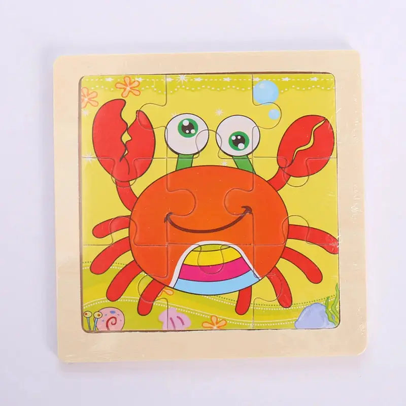 Child Animal Wooden Puzzle Montessori Cognitive Game Cartoon Traffic Tangram Educational Development Toy Baby Gift 2 3 years old Pinochio