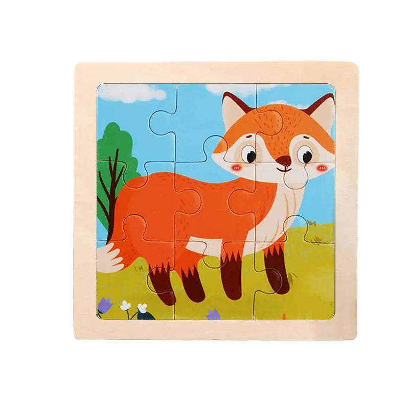 Child Animal Wooden Puzzle Montessori Cognitive Game Cartoon Traffic Tangram Educational Development Toy Baby Gift 2 3 years old Pinochio