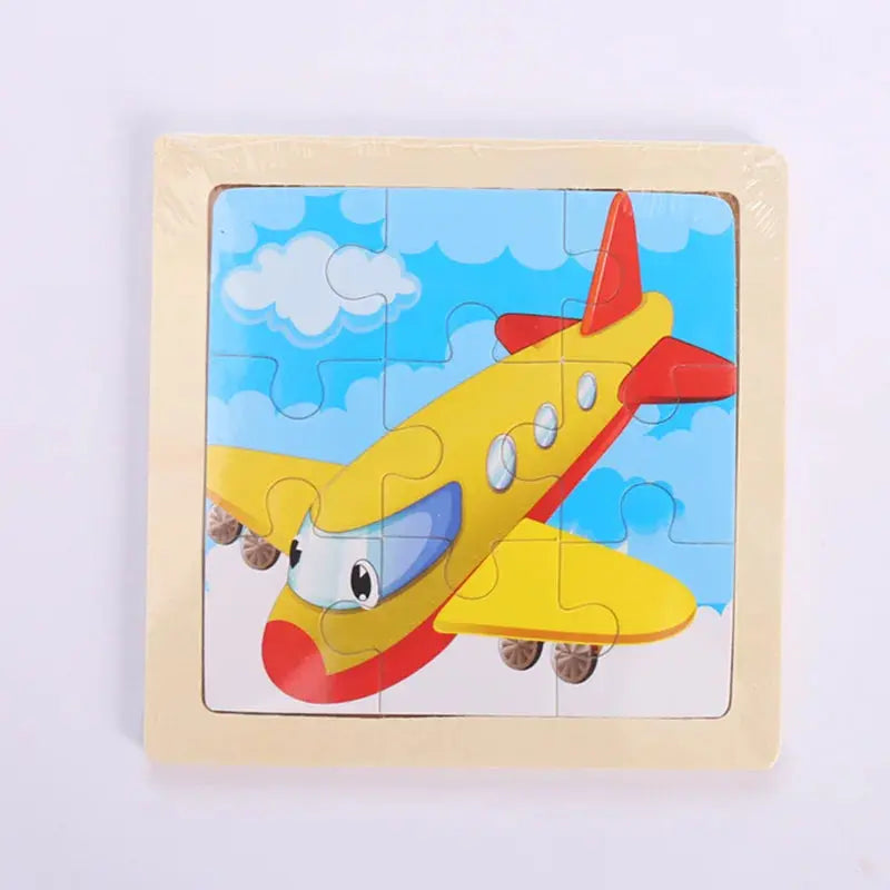 Child Animal Wooden Puzzle Montessori Cognitive Game Cartoon Traffic Tangram Educational Development Toy Baby Gift 2 3 years old Pinochio