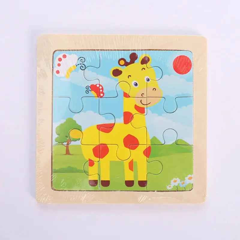 Child Animal Wooden Puzzle Montessori Cognitive Game Cartoon Traffic Tangram Educational Development Toy Baby Gift 2 3 years old Pinochio