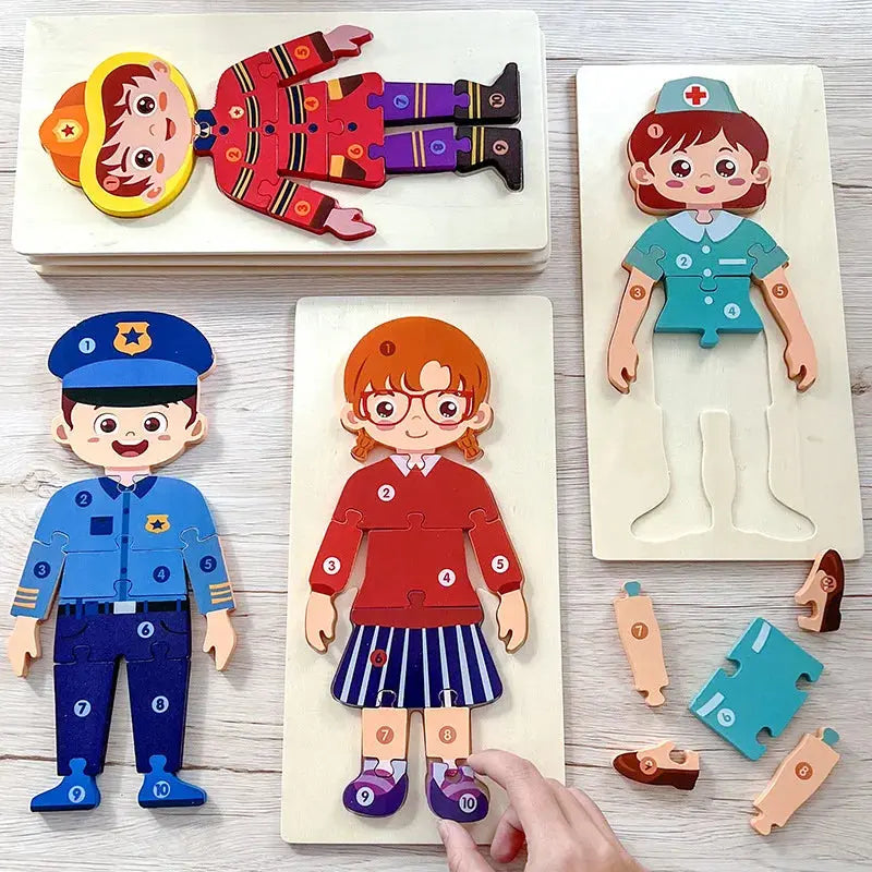 Wooden Puzzle Board 1 2 3 Year Children Puzzle Vehicles Pattern Colorful Numbered For Kids Toddlers Learning Educational Gifts Pinochio