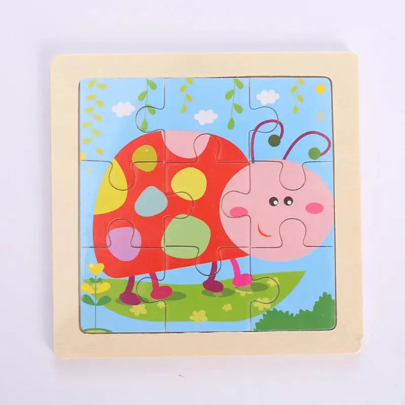Child Animal Wooden Puzzle Montessori Cognitive Game Cartoon Traffic Tangram Educational Development Toy Baby Gift 2 3 years old Pinochio