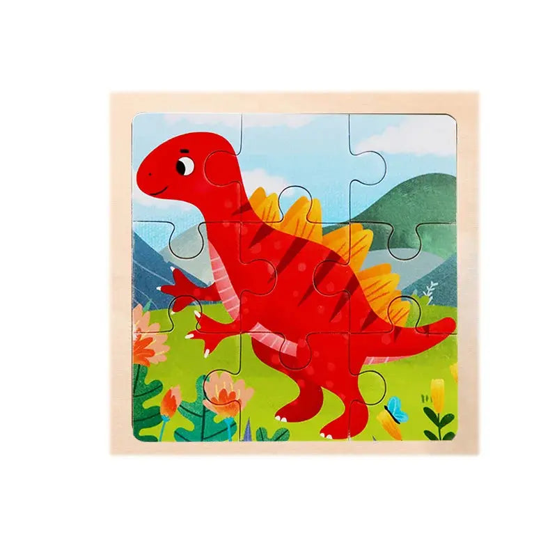 Child Animal Wooden Puzzle Montessori Cognitive Game Cartoon Traffic Tangram Educational Development Toy Baby Gift 2 3 years old Pinochio