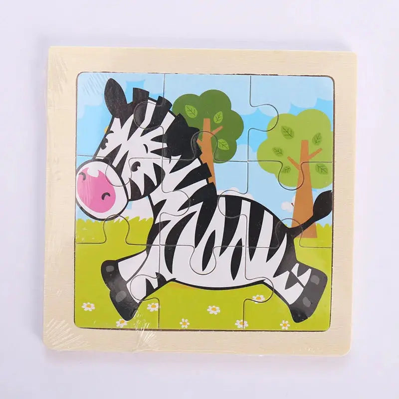 Child Animal Wooden Puzzle Montessori Cognitive Game Cartoon Traffic Tangram Educational Development Toy Baby Gift 2 3 years old Pinochio