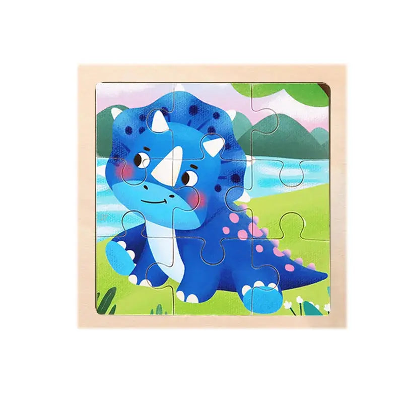 Child Animal Wooden Puzzle Montessori Cognitive Game Cartoon Traffic Tangram Educational Development Toy Baby Gift 2 3 years old Pinochio