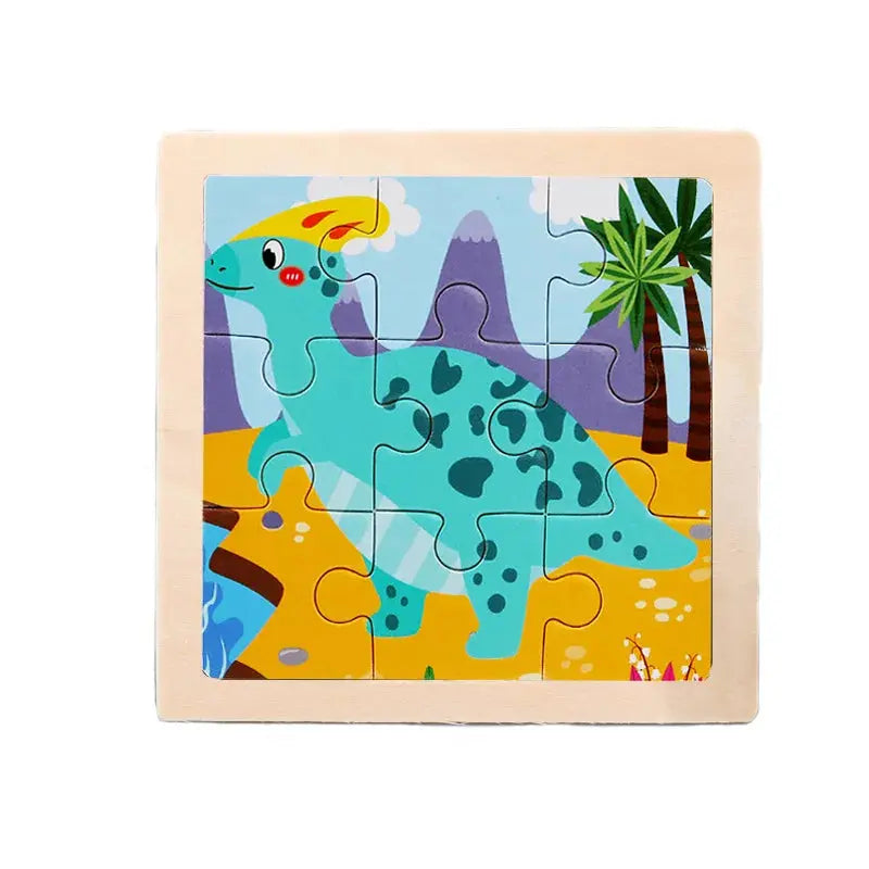 Child Animal Wooden Puzzle Montessori Cognitive Game Cartoon Traffic Tangram Educational Development Toy Baby Gift 2 3 years old Pinochio
