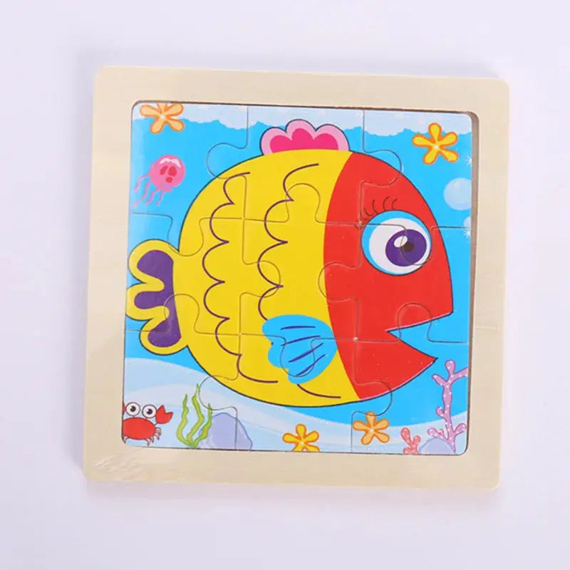 Child Animal Wooden Puzzle Montessori Cognitive Game Cartoon Traffic Tangram Educational Development Toy Baby Gift 2 3 years old Pinochio