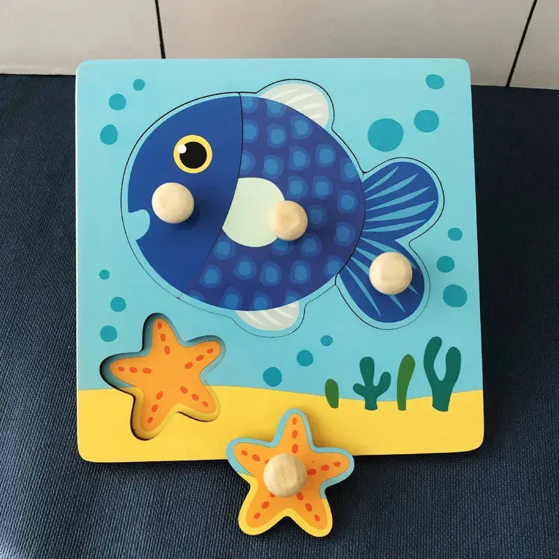 Kids Montessori 3D Wooden Puzzle Hands Grab Child Puzzle Educational Learning Toys Baby Games Puzzles For Kids 1 2 3 Years Old Pinochio