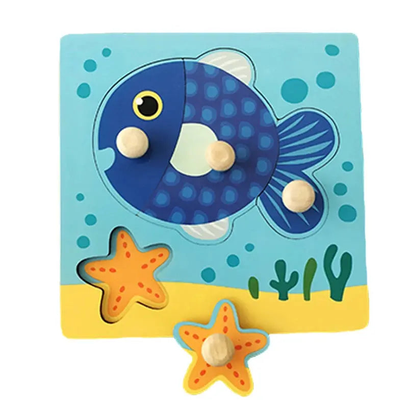 Kids Montessori 3D Wooden Puzzle Hands Grab Child Puzzle Educational Learning Toys Baby Games Puzzles For Kids 1 2 3 Years Old Pinochio