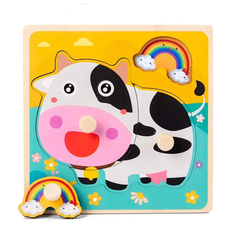 Kids Montessori 3D Wooden Puzzle Hands Grab Child Puzzle Educational Learning Toys Baby Games Puzzles For Kids 1 2 3 Years Old Pinochio
