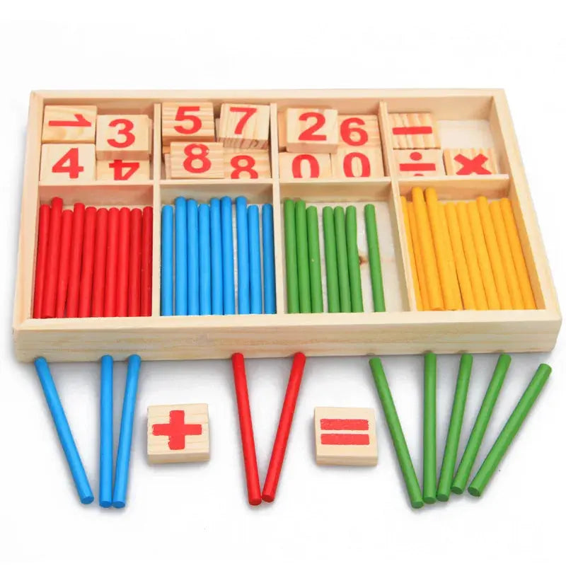 QWZ Kids Montessori Educational Wooden Math Toys Children Busy Board Count Shape Colors Match Fishing Puzzle Learning Toys Gifts Pinochio