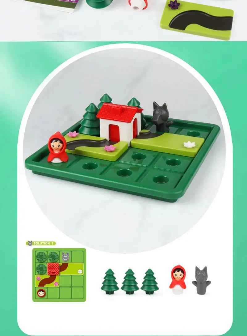Logic Board Game for Kids Marble Run Blocks Puzzle Car Track Toy Race Car Rail Blocks Track Rail Building and Construction Game Pinochio