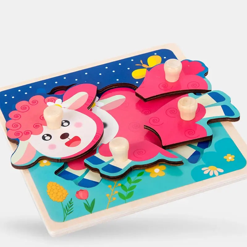 Kids Montessori 3D Wooden Puzzle Hands Grab Child Puzzle Educational Learning Toys Baby Games Puzzles For Kids 1 2 3 Years Old Pinochio