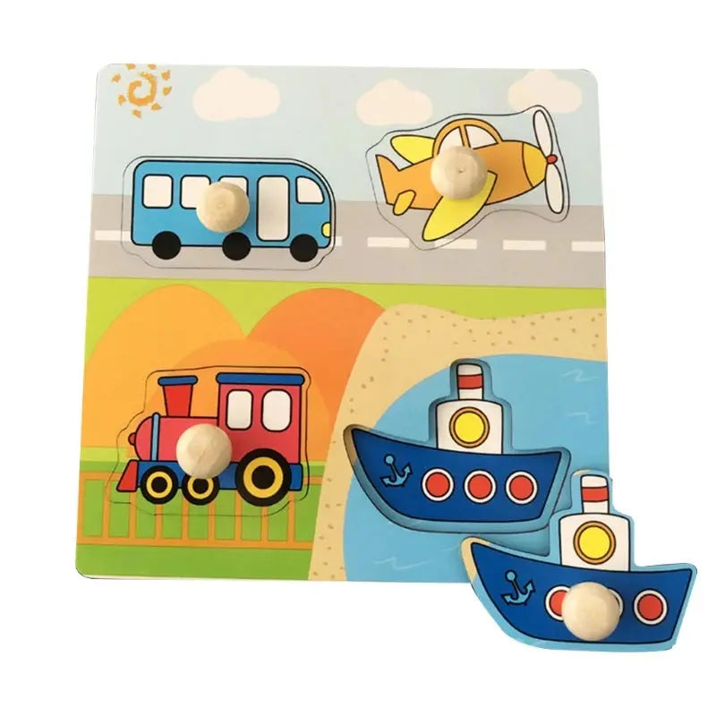 Kids Montessori 3D Wooden Puzzle Hands Grab Child Puzzle Educational Learning Toys Baby Games Puzzles For Kids 1 2 3 Years Old Pinochio