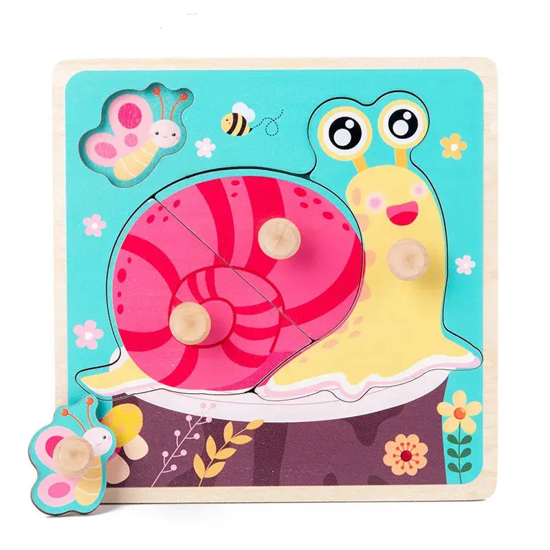 Kids Montessori 3D Wooden Puzzle Hands Grab Child Puzzle Educational Learning Toys Baby Games Puzzles For Kids 1 2 3 Years Old Pinochio