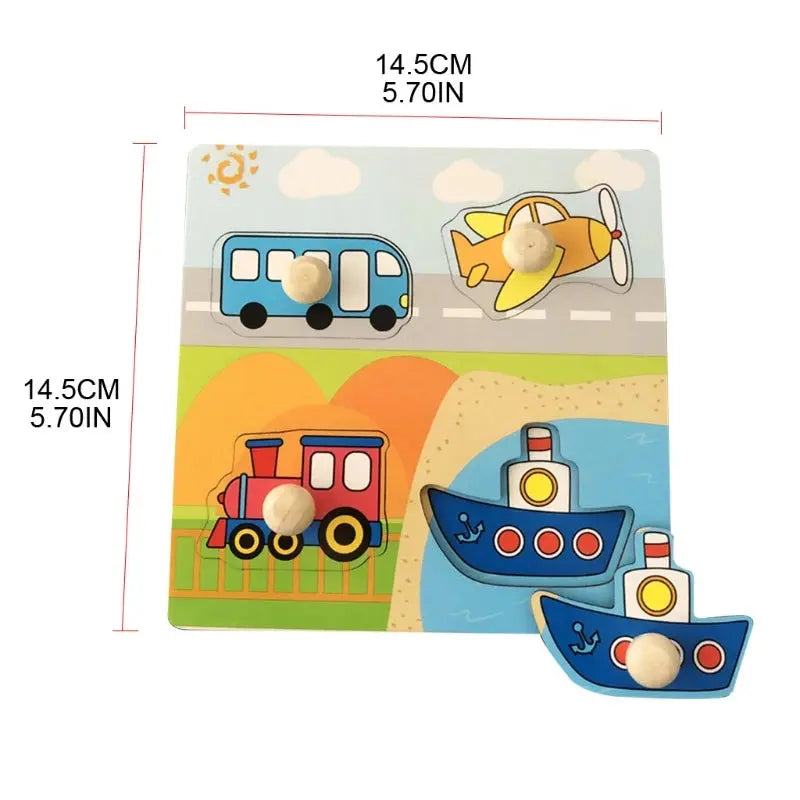 Kids Montessori 3D Wooden Puzzle Hands Grab Child Puzzle Educational Learning Toys Baby Games Puzzles For Kids 1 2 3 Years Old Pinochio