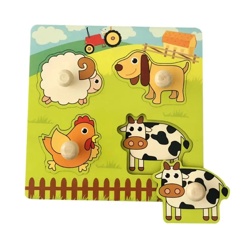 Kids Montessori 3D Wooden Puzzle Hands Grab Child Puzzle Educational Learning Toys Baby Games Puzzles For Kids 1 2 3 Years Old Pinochio