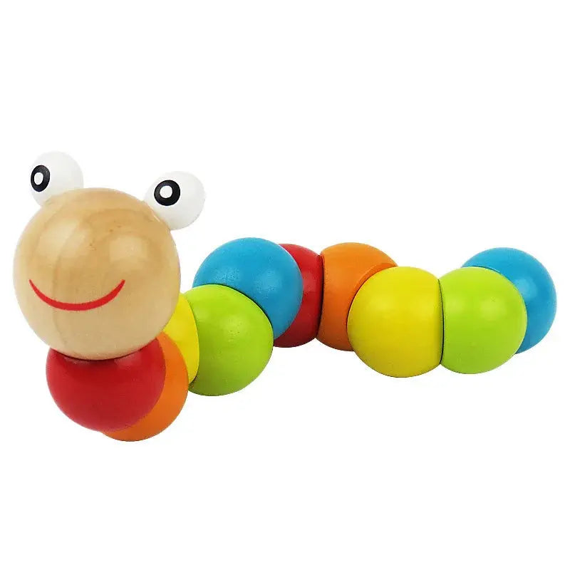 Montessori Kids Educational Toys Fun Wooden toy Worm Eat Fruit Apple pear Early Learning Teaching Aid Baby Toy For Kids Gift Pinochio