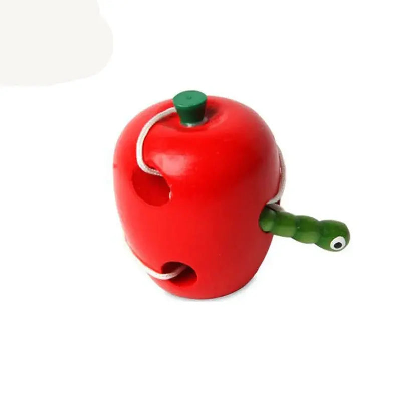 Montessori Kids Educational Toys Fun Wooden toy Worm Eat Fruit Apple pear Early Learning Teaching Aid Baby Toy For Kids Gift Pinochio