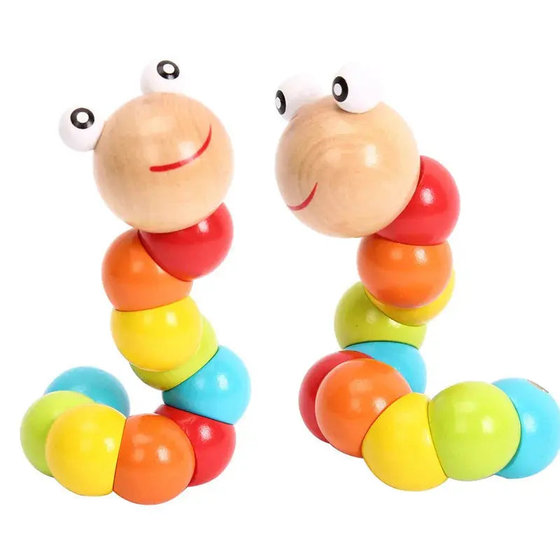 Montessori Kids Educational Toys Fun Wooden toy Worm Eat Fruit Apple pear Early Learning Teaching Aid Baby Toy For Kids Gift Pinochio