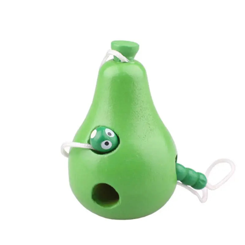 Montessori Kids Educational Toys Fun Wooden toy Worm Eat Fruit Apple pear Early Learning Teaching Aid Baby Toy For Kids Gift Pinochio