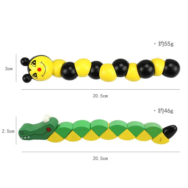 Montessori Kids Educational Toys Fun Wooden toy Worm Eat Fruit Apple pear Early Learning Teaching Aid Baby Toy For Kids Gift Pinochio