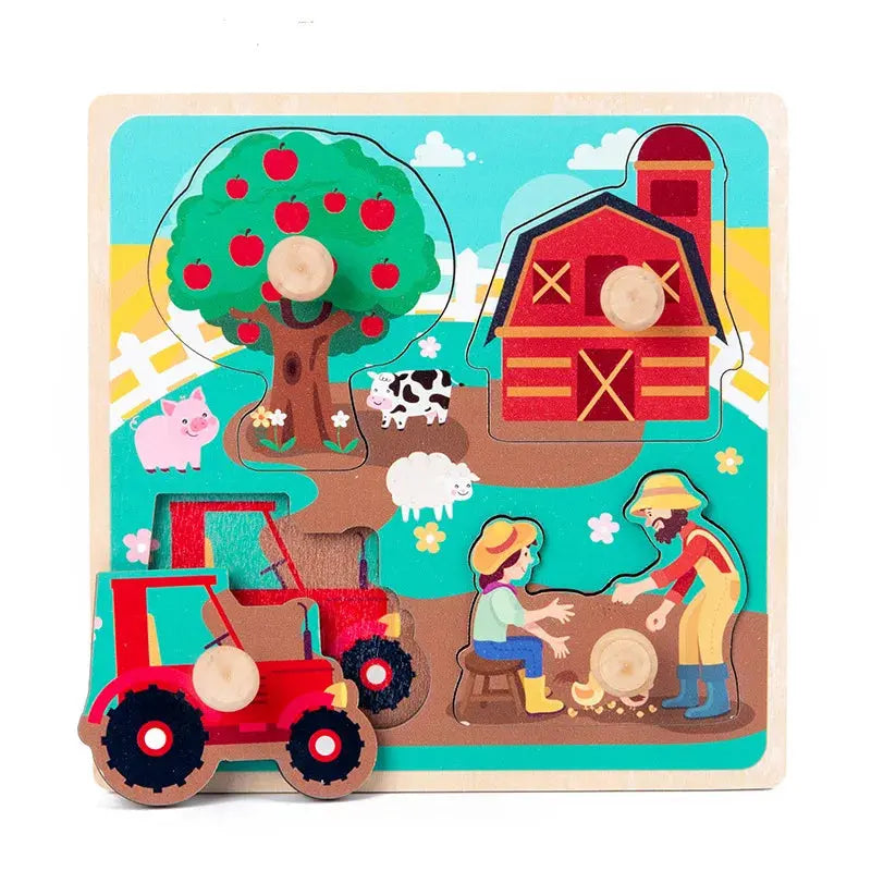 Kids Montessori 3D Wooden Puzzle Hands Grab Child Puzzle Educational Learning Toys Baby Games Puzzles For Kids 1 2 3 Years Old Pinochio
