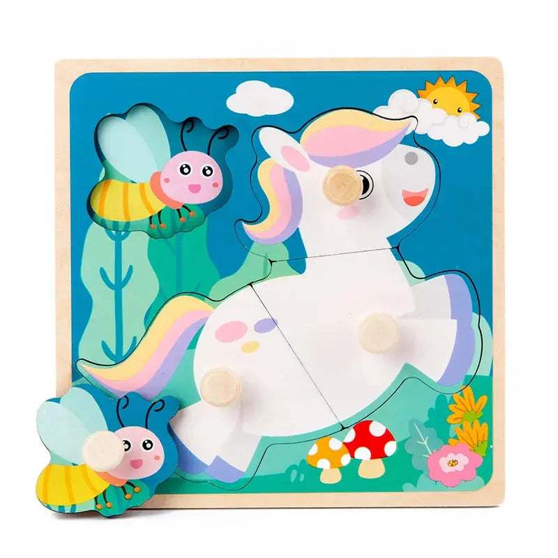 Kids Montessori 3D Wooden Puzzle Hands Grab Child Puzzle Educational Learning Toys Baby Games Puzzles For Kids 1 2 3 Years Old Pinochio