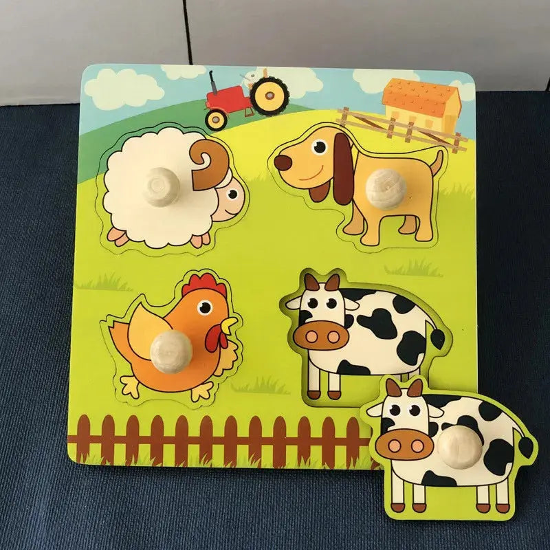 Kids Montessori 3D Wooden Puzzle Hands Grab Child Puzzle Educational Learning Toys Baby Games Puzzles For Kids 1 2 3 Years Old Pinochio