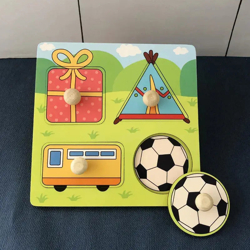 Kids Montessori 3D Wooden Puzzle Hands Grab Child Puzzle Educational Learning Toys Baby Games Puzzles For Kids 1 2 3 Years Old Pinochio