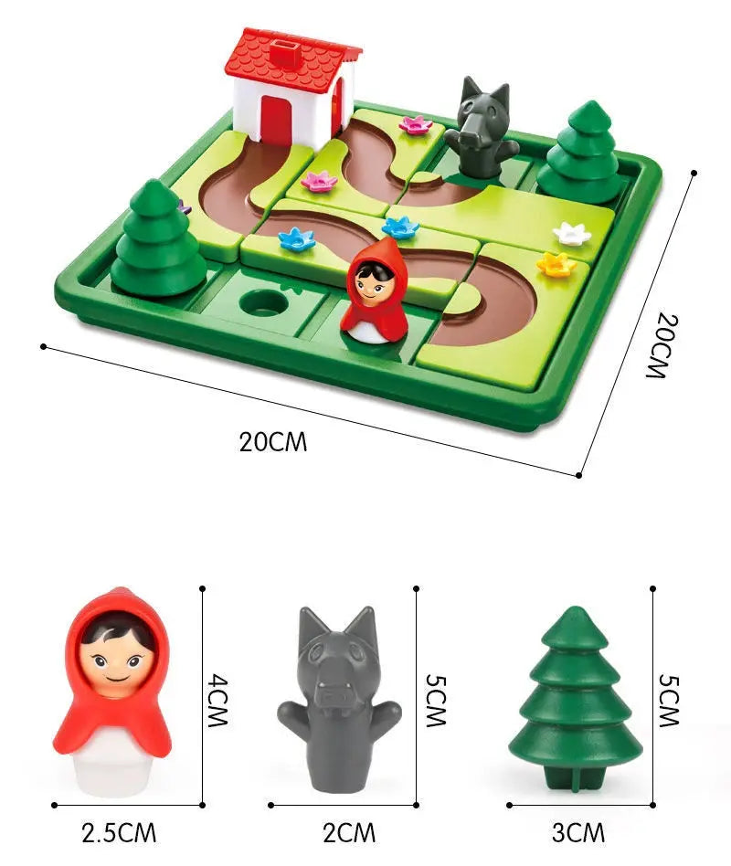 Logic Board Game for Kids Marble Run Blocks Puzzle Car Track Toy Race Car Rail Blocks Track Rail Building and Construction Game Pinochio
