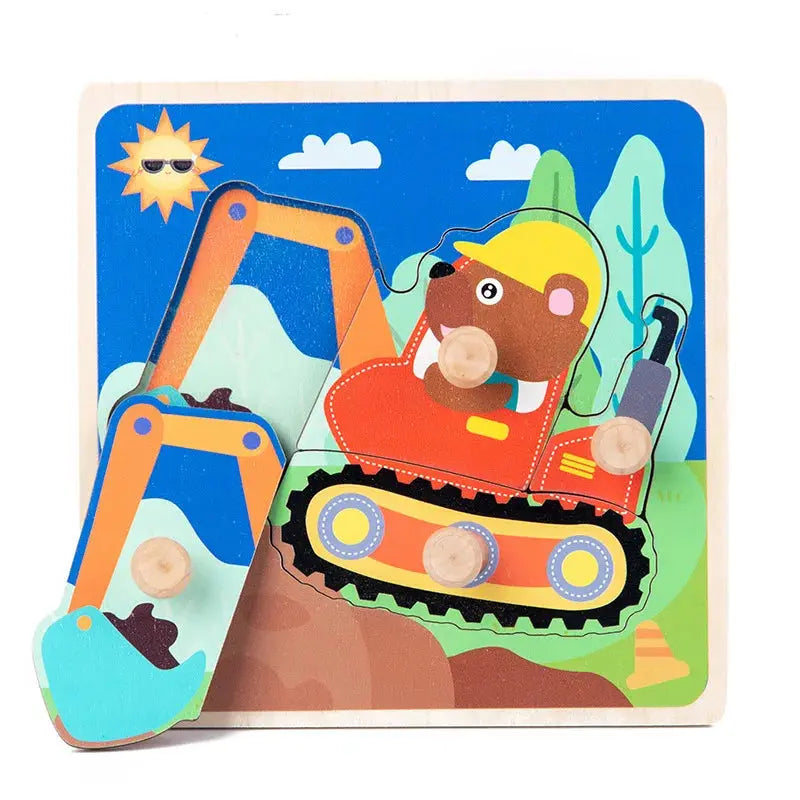 Kids Montessori 3D Wooden Puzzle Hands Grab Child Puzzle Educational Learning Toys Baby Games Puzzles For Kids 1 2 3 Years Old Pinochio