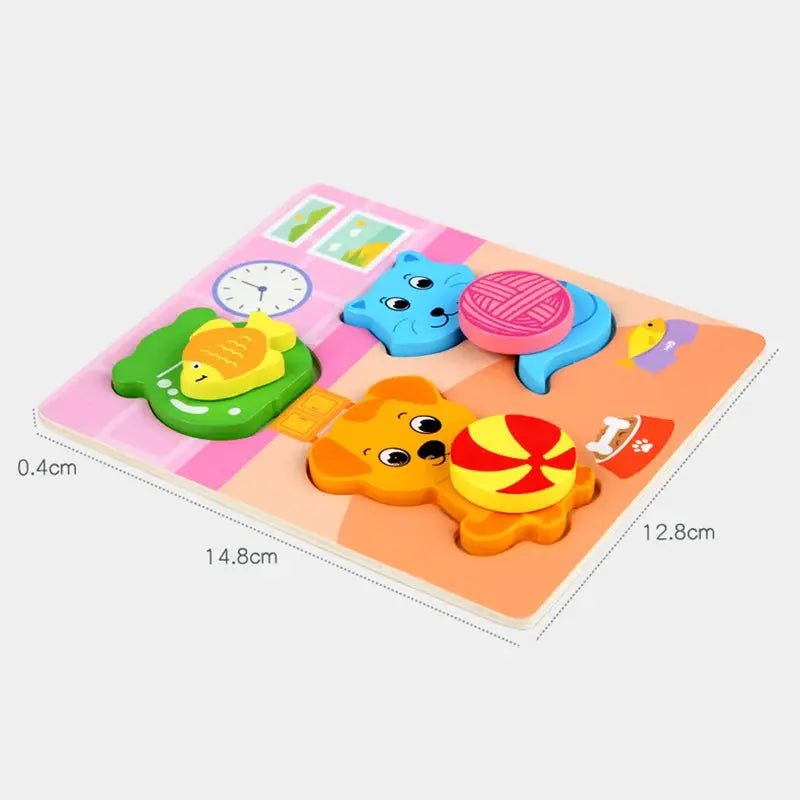 Kids Montessori 3D Wooden Puzzle Hands Grab Child Puzzle Educational Learning Toys Baby Games Puzzles For Kids 1 2 3 Years Old Pinochio