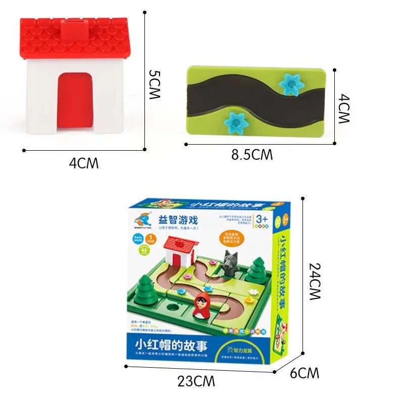 Logic Board Game for Kids Marble Run Blocks Puzzle Car Track Toy Race Car Rail Blocks Track Rail Building and Construction Game Pinochio