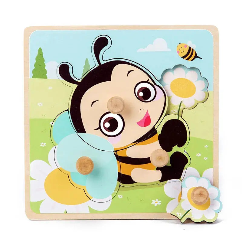 Kids Montessori 3D Wooden Puzzle Hands Grab Child Puzzle Educational Learning Toys Baby Games Puzzles For Kids 1 2 3 Years Old Pinochio
