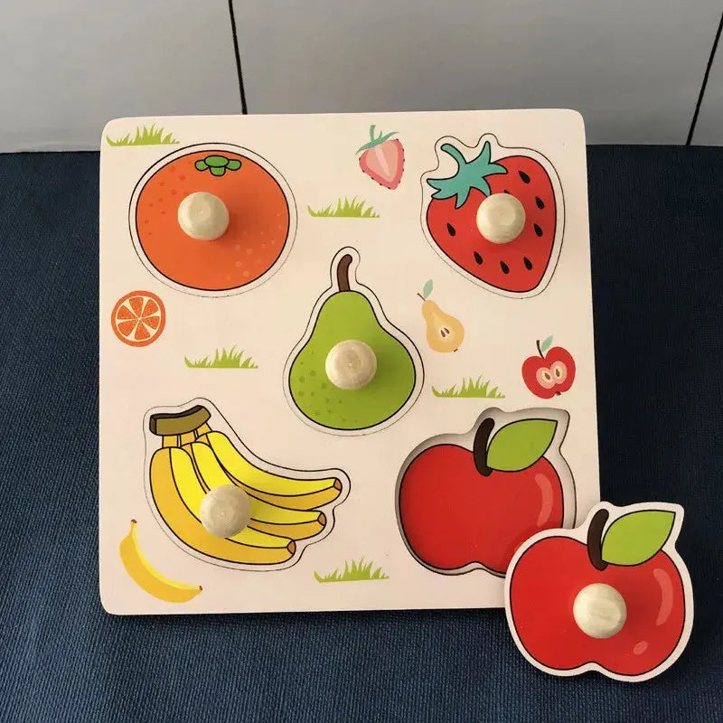 Kids Montessori 3D Wooden Puzzle Hands Grab Child Puzzle Educational Learning Toys Baby Games Puzzles For Kids 1 2 3 Years Old Pinochio