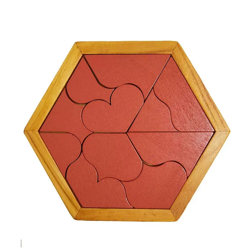 Hexagonal Alien Chess Tangram Puzzle Brainstorming 11-piece Block Puzzle Jigsaw Classical Puzzle Children's Toys Pinochio