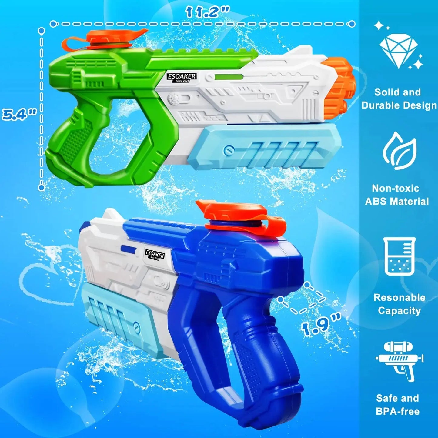 600cc High Capacity Water Gun for Kids Adults Long Range Watergun Summer Water Blaster Toy Super Soaker for Swimming Pool Beach Pinochio