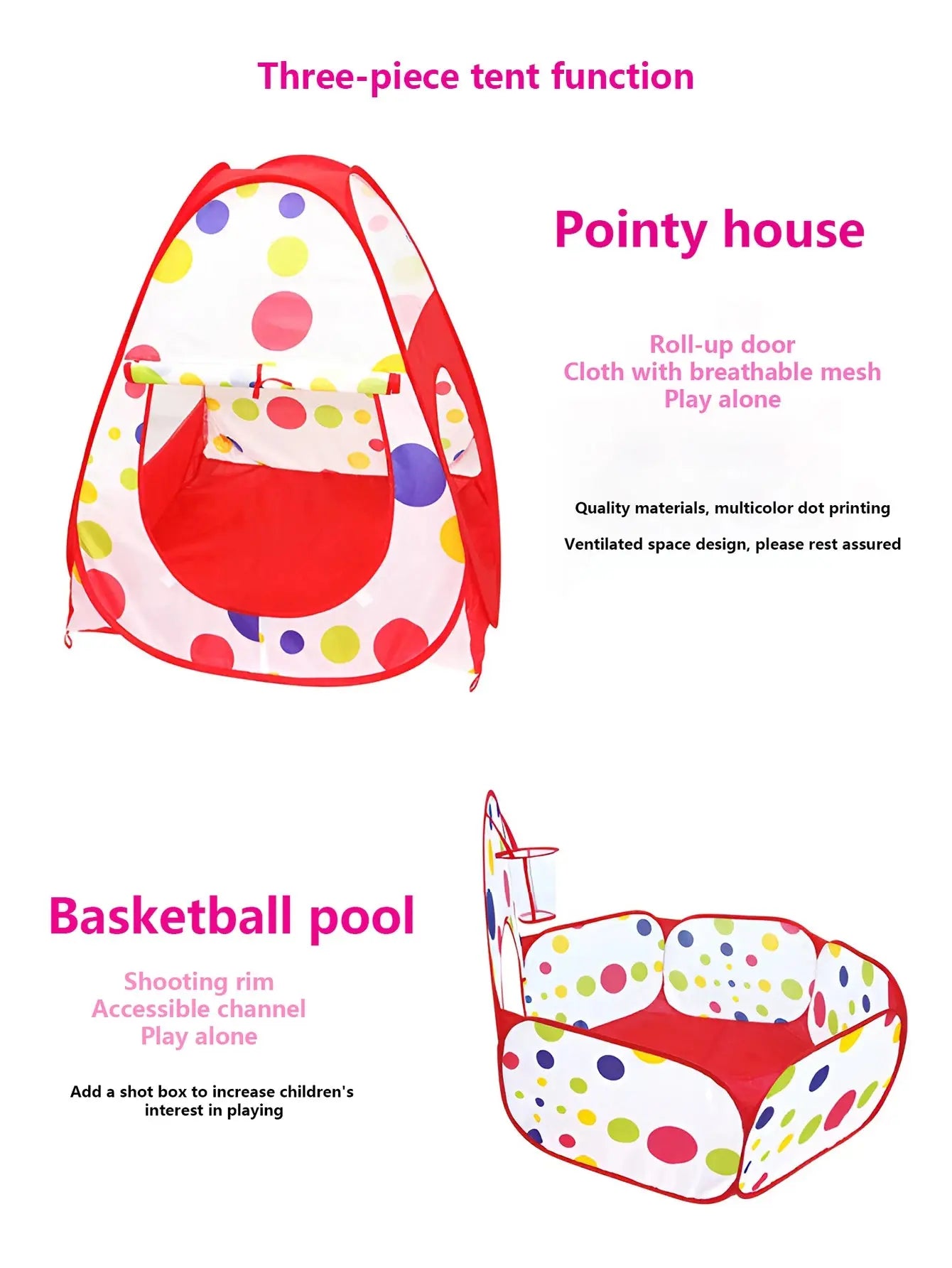 Game tent Indoor and outdoor toy game house foldable ocean ball pool tent large space Pinochio