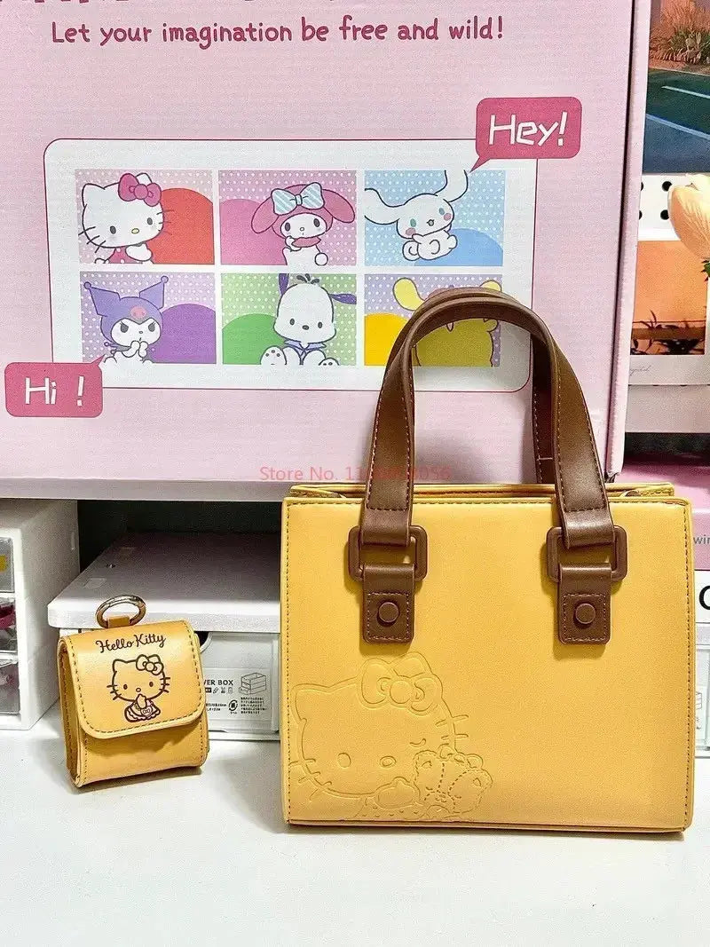 2024 New Sanrio Hello Kitty Anime Shoulder Bag Kawaii Handbag Cute Cartoon Crossbody Premium Texture Girl Birthday Gift Toys Pinochio