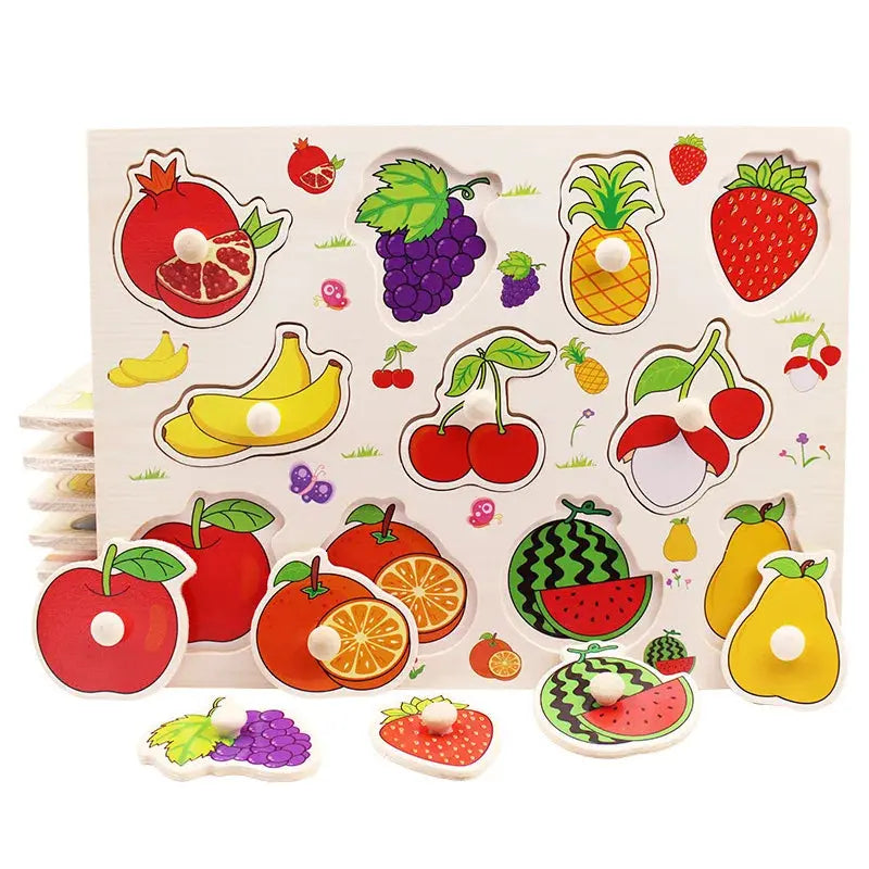 Montessori Child Puzzle Educational Baby Toys Kids Wooden Puzzle Board Jigsaw Puzzle Games Toys For Children 1 2 3 Years Pinochio