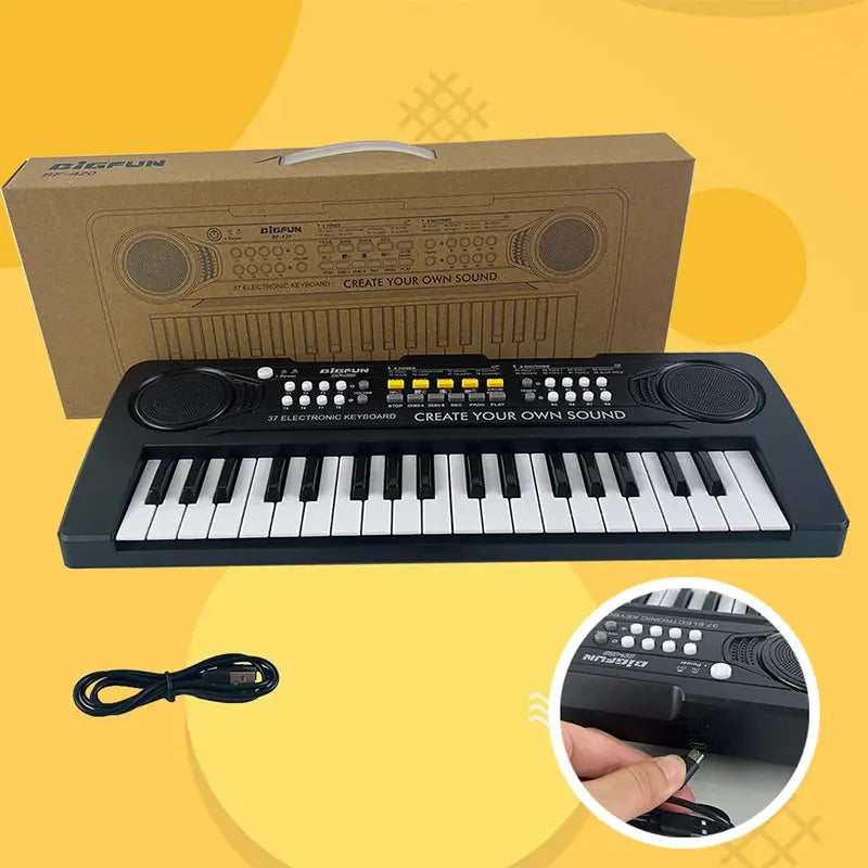 37Keys Electric Piano Keyboard, Digital Music Teaching & Learning Toys For Kids, Musical Instrument Gifts For Boys & Girls Age 3 Pinochio